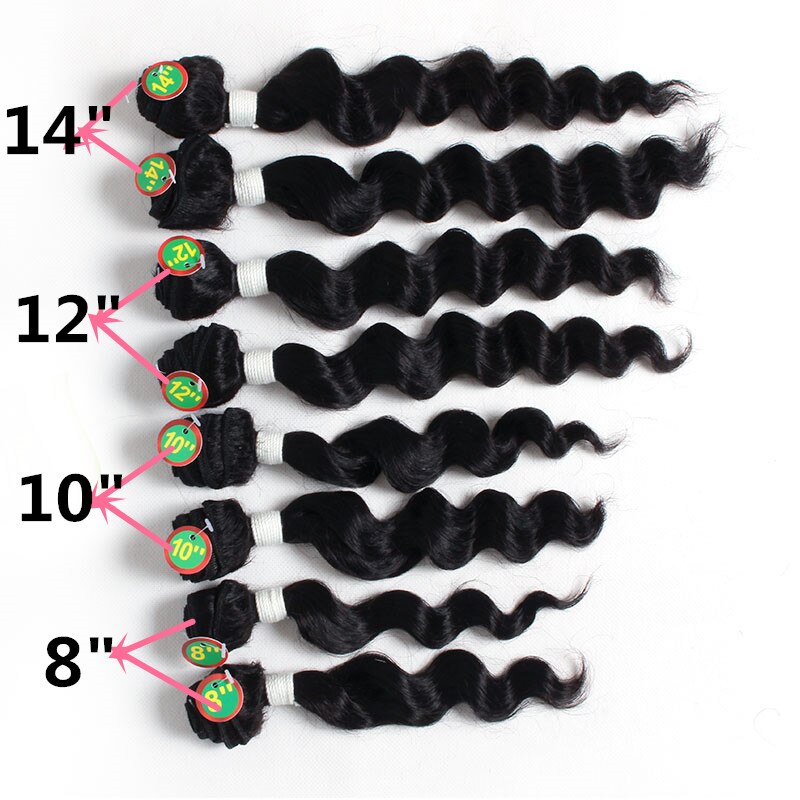 Eunice Ombre Hair Extensions Kinky Curly Weave Synthetic Hair Bundles 8pieces/lot 1 Pack 8-14"INCH: 25#