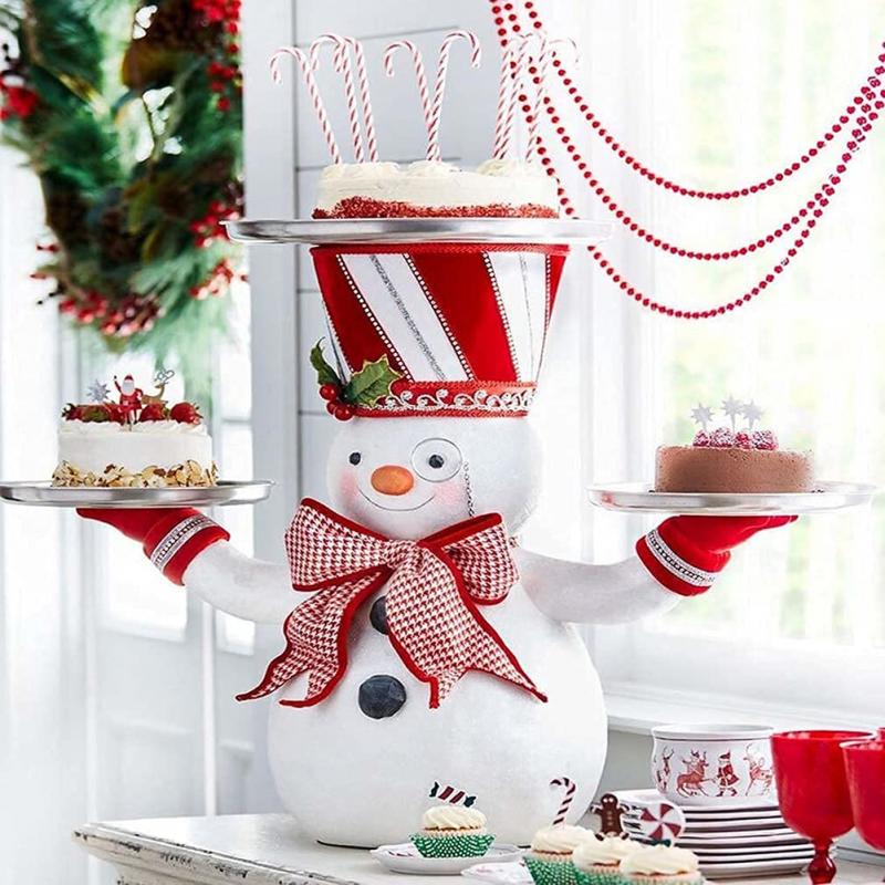 Creatieve Kerst Kerstman Sneeuwpop Snack Rack Huishoudelijke Ornament Opslag Eettafel Decoratie Snack Fruit Lade