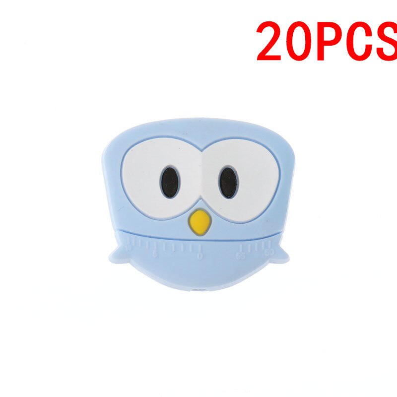 Anneau de dentition en Silicone | Chouette, perles Animal bébé, collier de dentition, perle de alimentaire, anneaux de dentition, pour infirmière: 04Pastel Blue