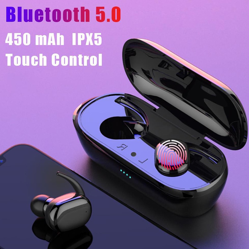 Y30 Tws Draadloze Koptelefoon Bluetooth 5.0 Hifi Stereo Oordopjes Headset Vingerafdruk Touch Oordopjes Ingebouwde Microfoon Met Opladen Doos