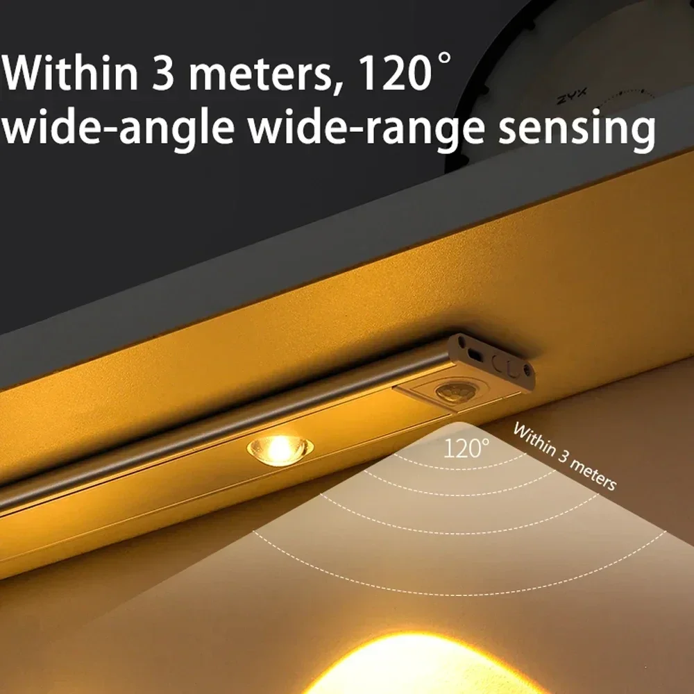 LED Bar Licht Motion Sensor USB Aufladbare Schrank Licht Für Küche Schlafzimmer Kleiderschrank Beleuchtung 20/30/40/50 cm Schrank Licht