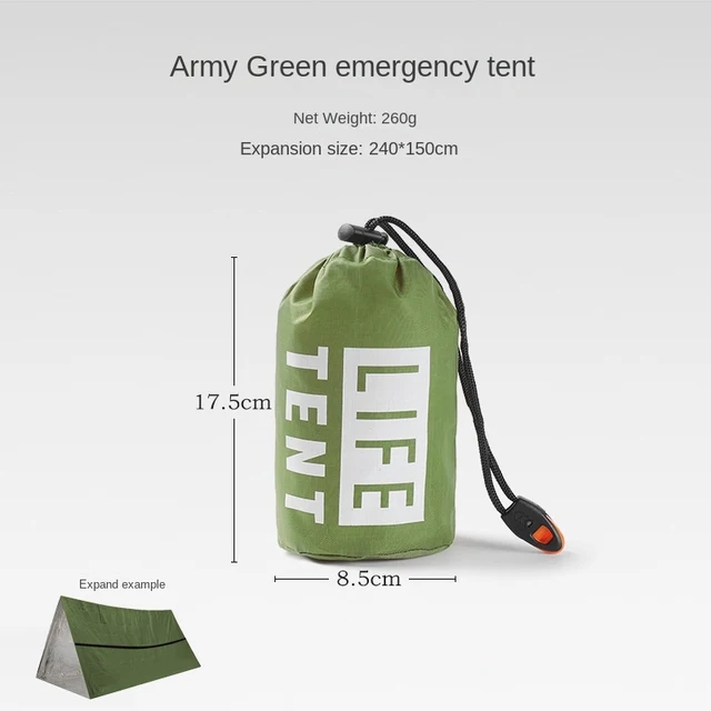 2 Person Emergency Shelter Bivy Survival Tent Kit Mylar Tube Tent Sleeping Bag Waterproof Outdoor SOS Thermal Blanket Reusable: Yellow