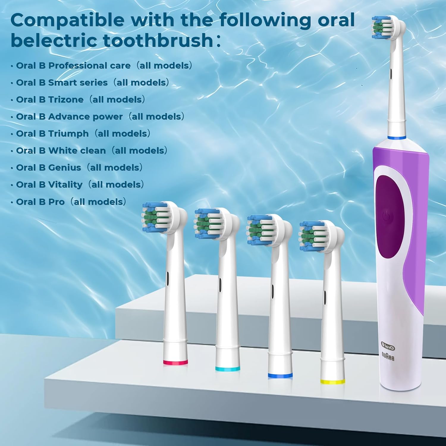 Compatibel met Oral B elektrische tandenborstel vervangende opzetborstels, precisie schone opzetborstel navullingen geschikt voor Oral B Pro