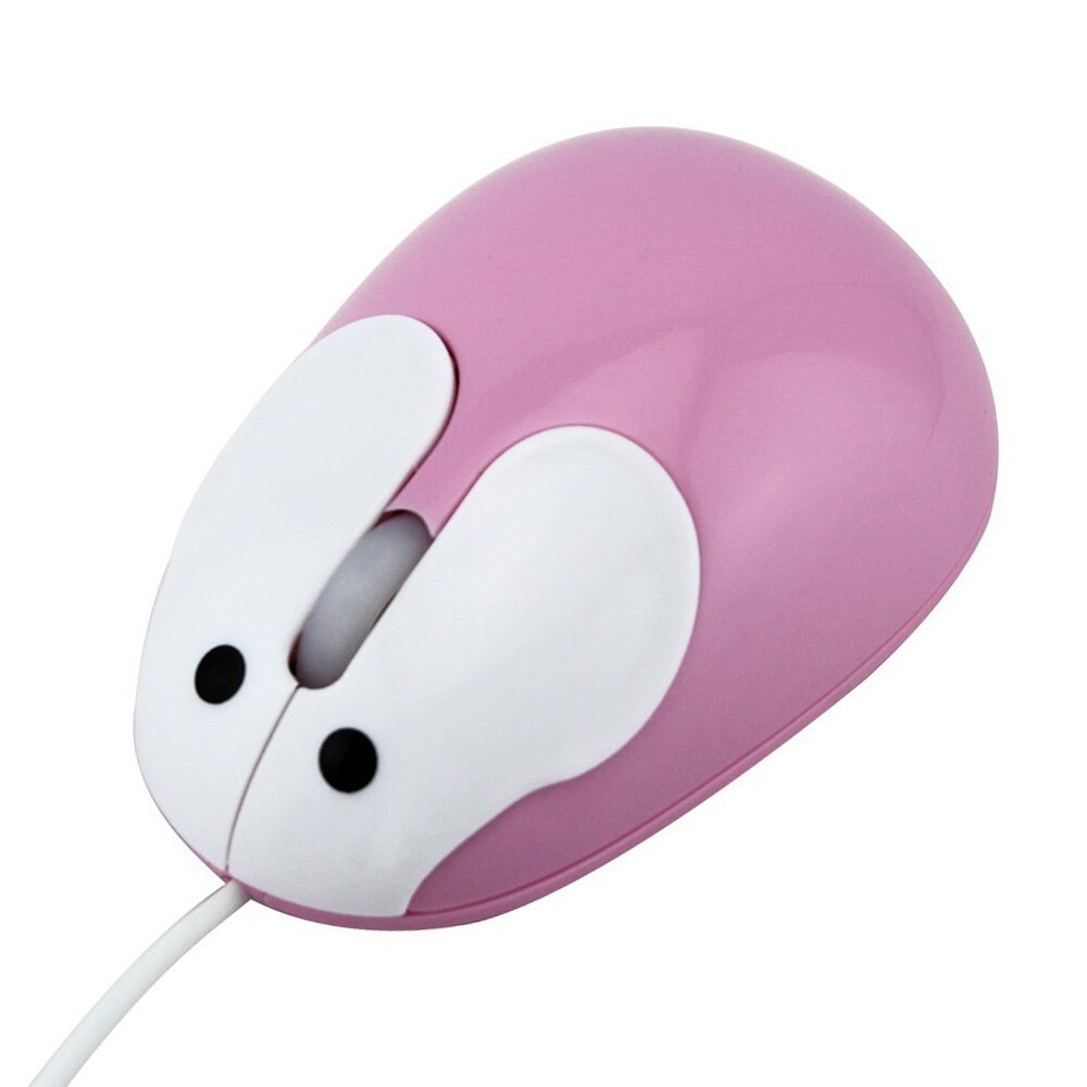 Mouse di coniglio cablato simpatico cartone animato USB per PC Computer Gamer Laptop divertente coniglio 3D Mouse regali di natale per bambini: Colore rosa