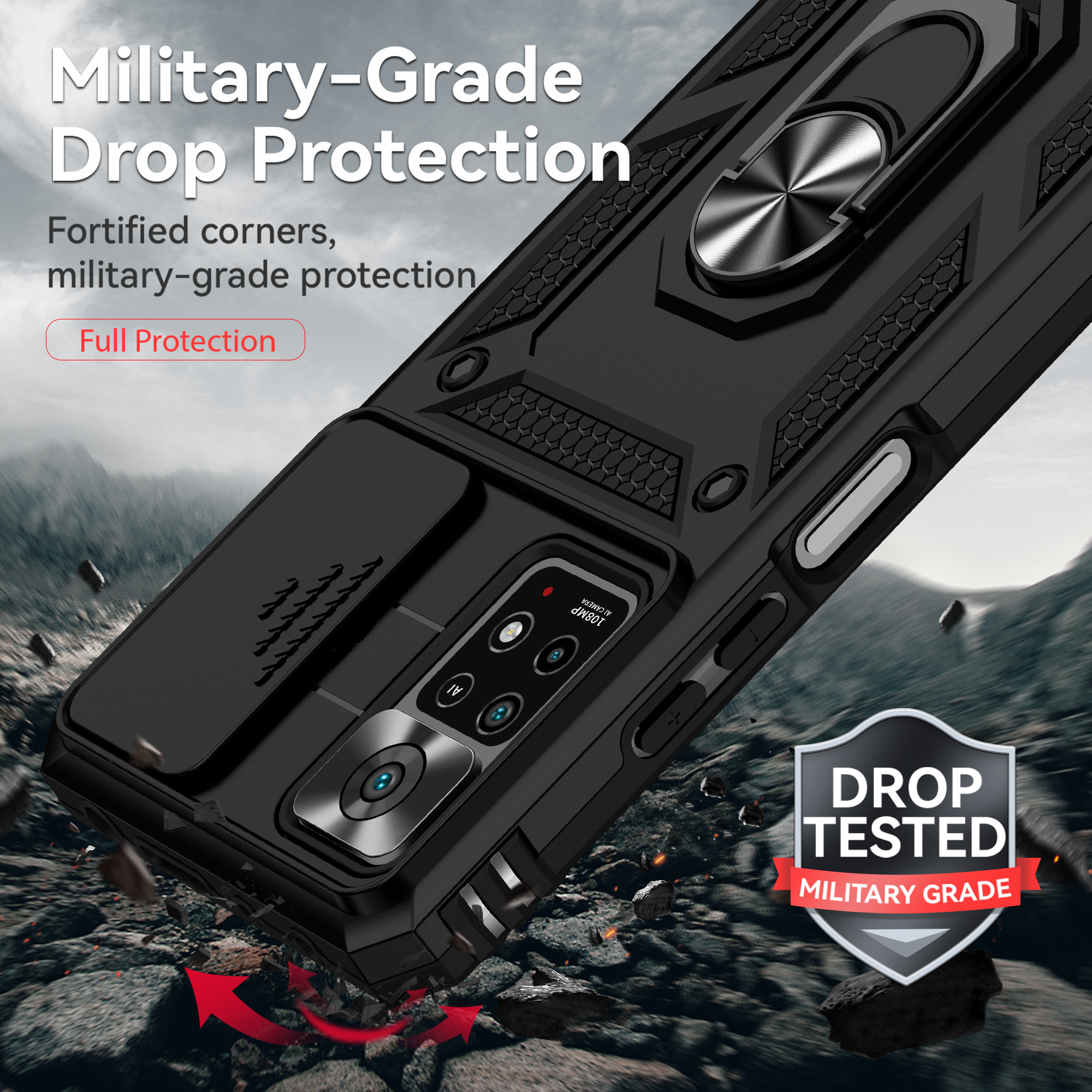 Ring Stand Cover Voor Redmi Note 11 Pro Plus Armor Anti-val Camera Bescherming Telefoon Case Voor Redmi Note 11s Note11 Pro + 5G Funda