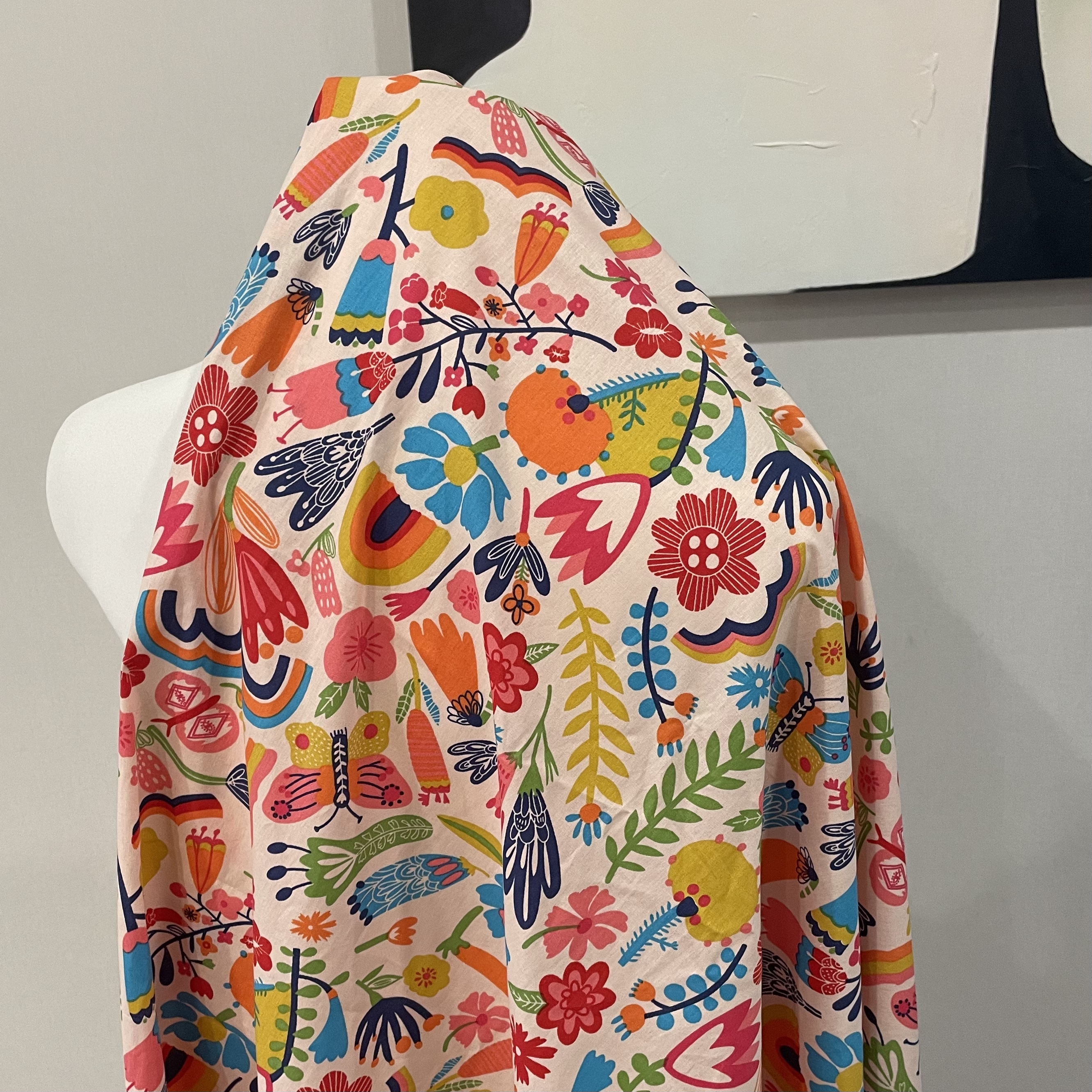 Tela de popelina de algodón 100% para costura, impresión Digital de flores rosas, empalme de para niños, vestidos y faldas, 40S