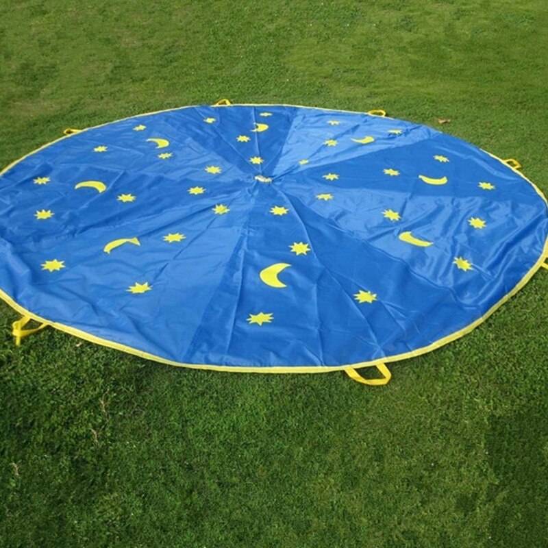 De parachute trampoline met handvat parachute voor kinderen opvouwbaar polyester doek