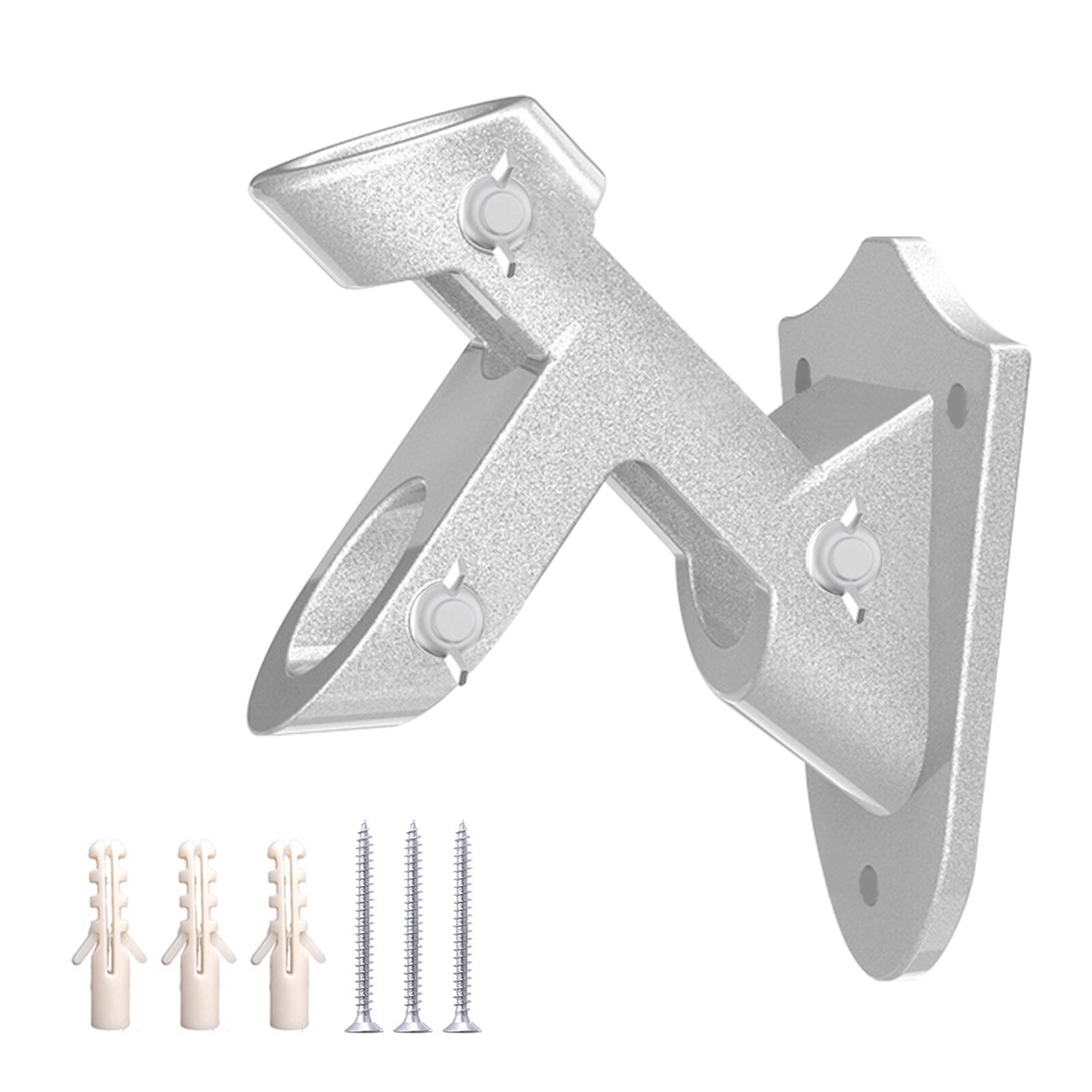 Durable Heavy Duty Garden Mounting Bracket Flat Ground Patio Aluminum Alloy For Outside Lawn Flag Pole Holder Yard Easy Install: Silver
