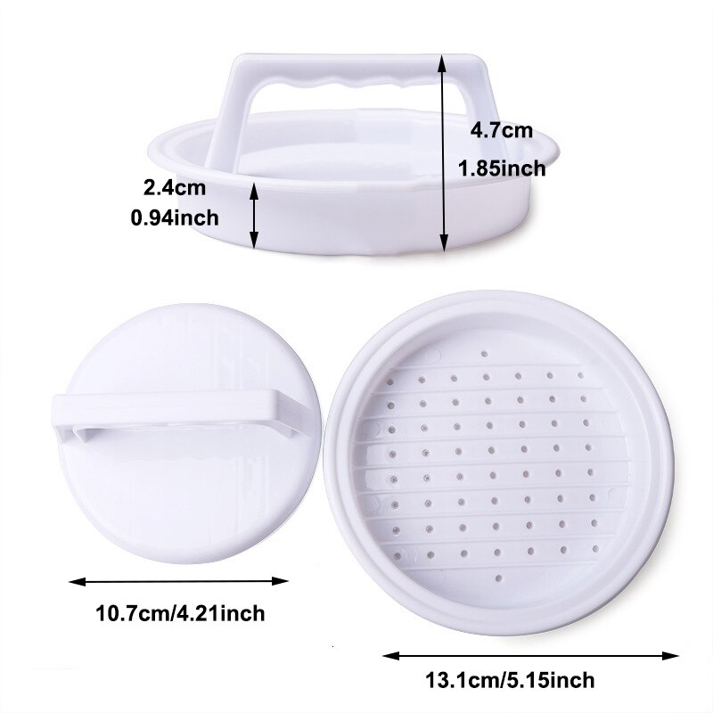 FILBAKE 1 Set Plastic Round Hamburger Meat Pie Mould Manual Meat Maker Presses Pie Tool DIY Grill Cooking Kitchen Gadgets