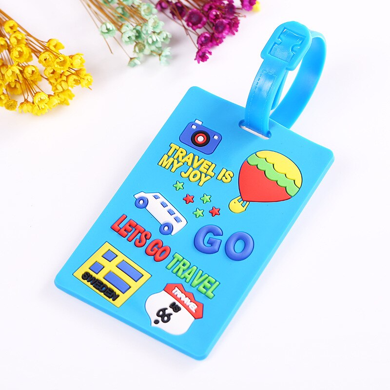 Lovely Cartoon Animal Giraffe Luggage Tag Travel Accessories Silica Gel Suitcase ID Address Label Baggage Name Tags: J