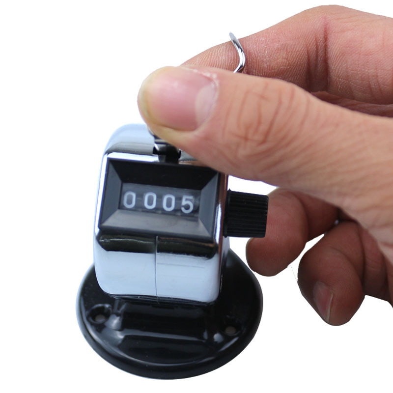 Hand Tally Counter Clicker 4 Digitals Tally Counter Hand Click Mini Mechanical Count Tool Finger Press Counting Clicker