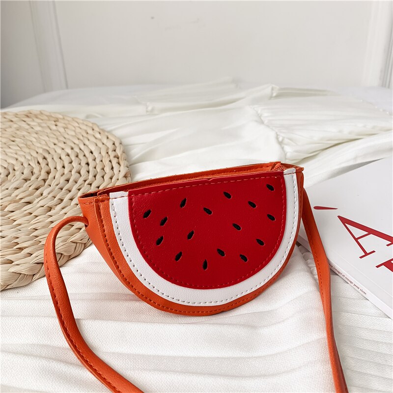 Chongsukei Süße Wassermelone bilden Mini Schulter Tasche Für Baby Mädchen Geldbörse Süße Obst Ananas Kleine Tasche Geldbörse: Orange