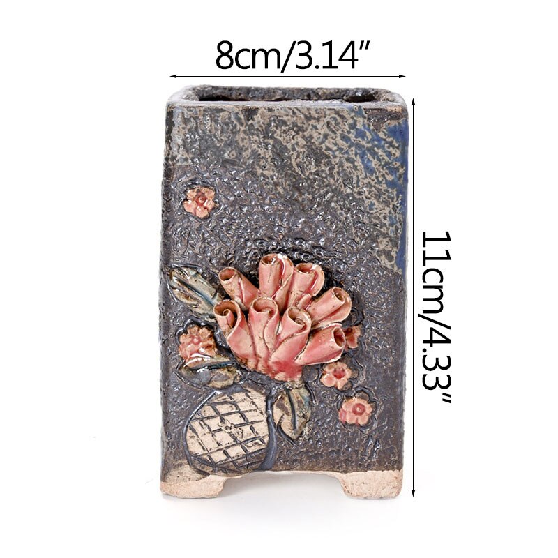 Strongwell-maceta de cerámica antigua amasada a mano, macetas para suculentas, decoración de jardinería para el hogar, maceta, ornamento