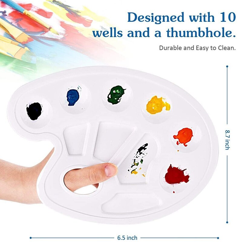 15Pcs Paint Brush Set with 12 Brushes Sponge and Palette for Watercolor Oil Acrylic Painting