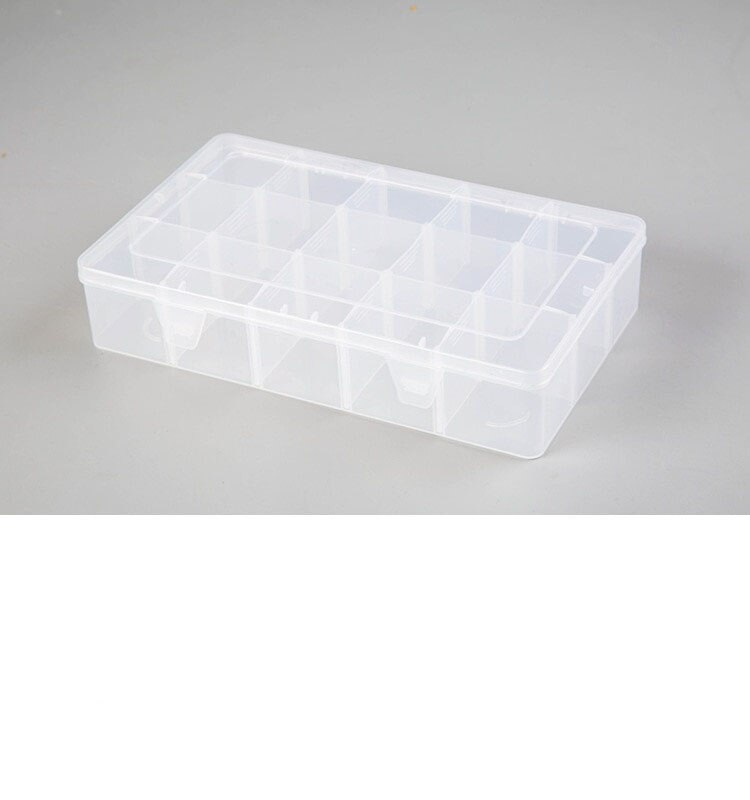 Clear Crafts Organizer Storage Box 15 Compartments box for Washi Tape Art Supplies and Sticker Stationery