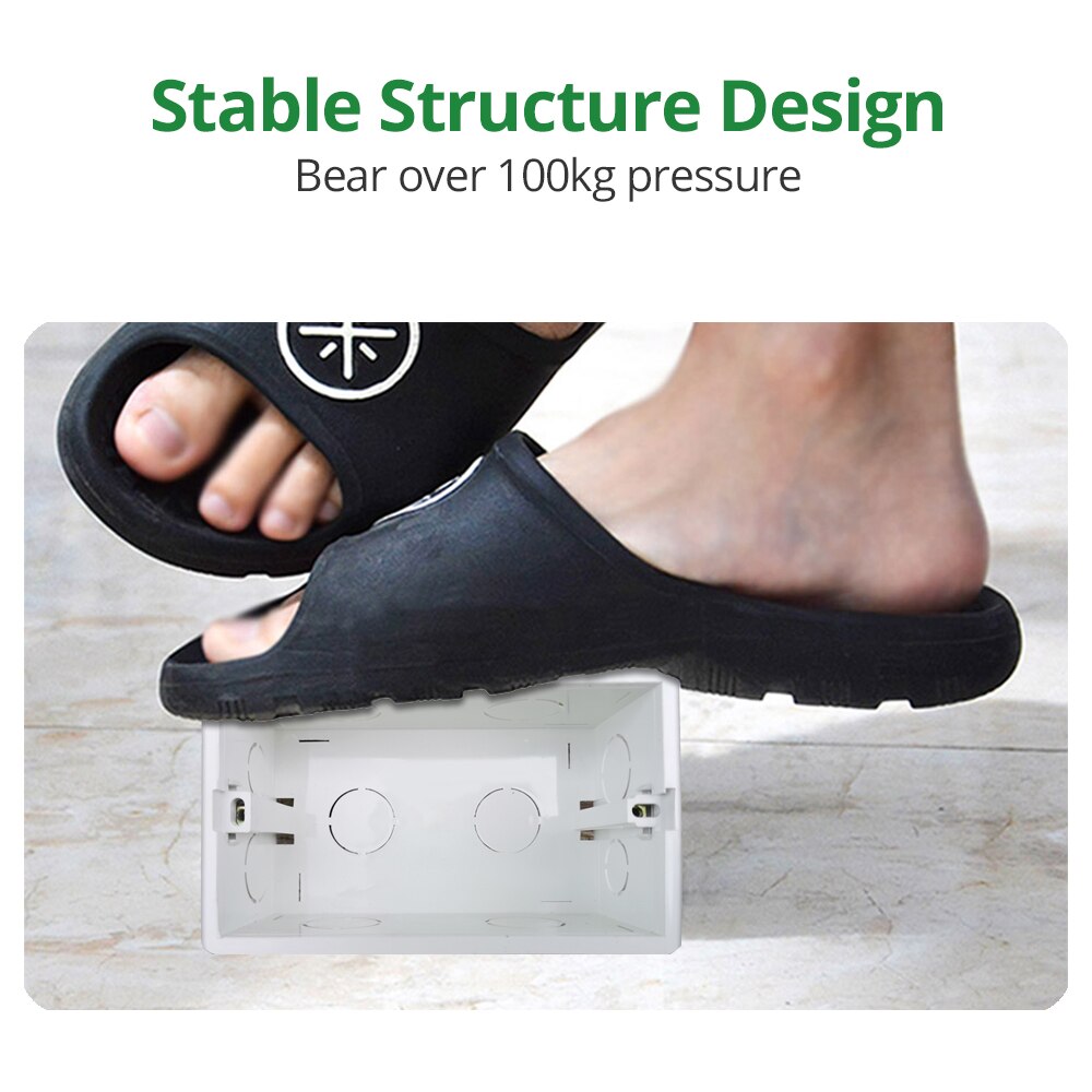 Mounting Box for 146*86mm Wall Switch and Socket Wallpad Cassette Universal White Wall Back Junction Box