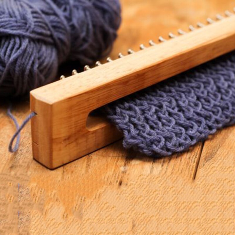 Handmade Pin Wooden Knitting Loom Board Fine Gage Loom Hook & Needle Kit