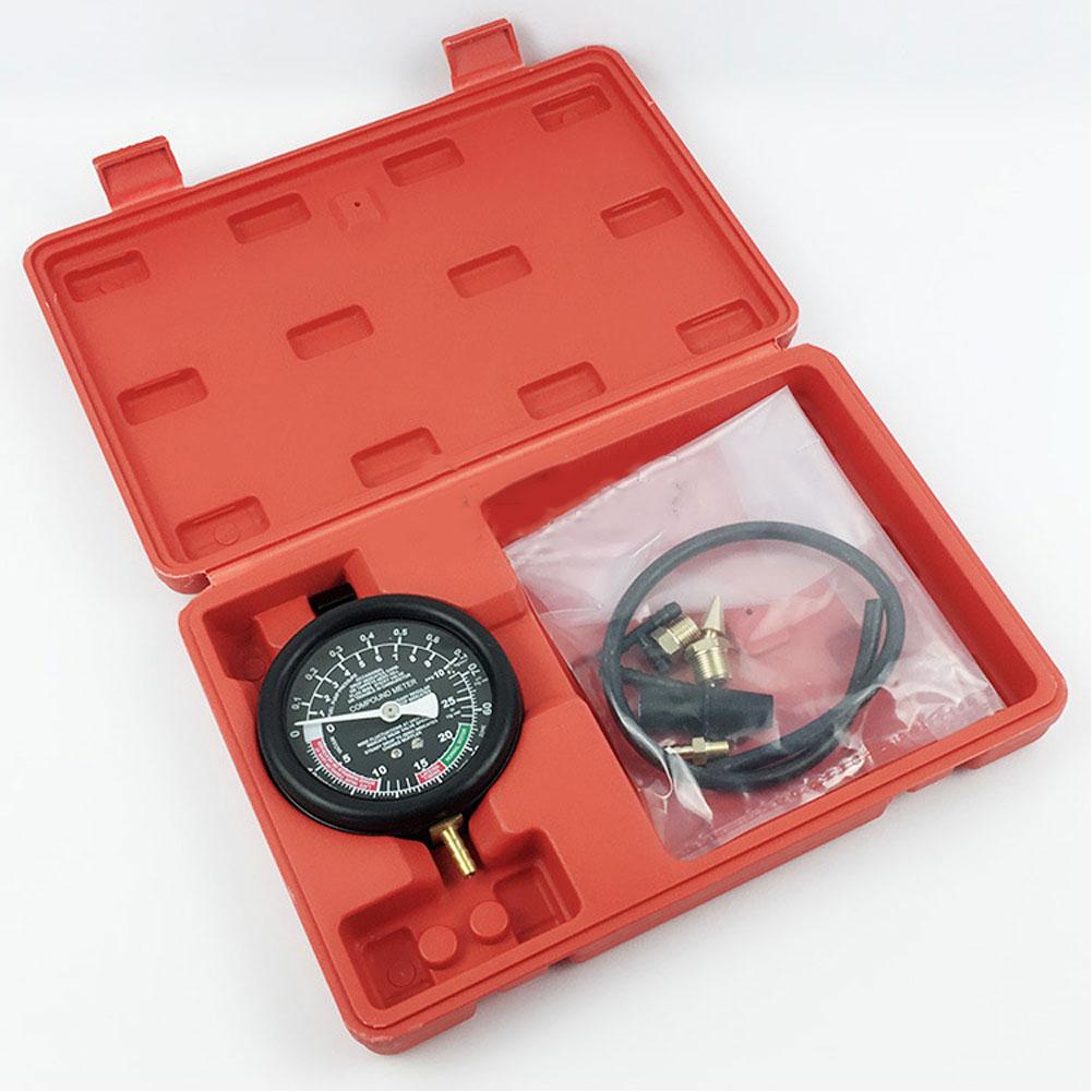 High Precision Car Engine Vacuum Pressure Gauge Meter Pressure Detection for Fuel System Vacuum System Sealing Leak Checker Tool: Default Title