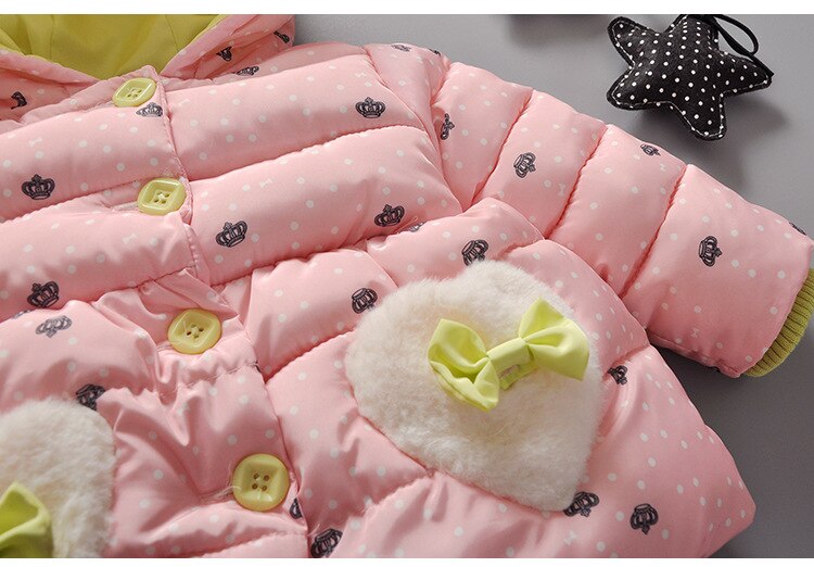 Manteau pour bébé fille, imprimé floral, capuche épaisse, veste pour bébé, automne hiver, 8BB010