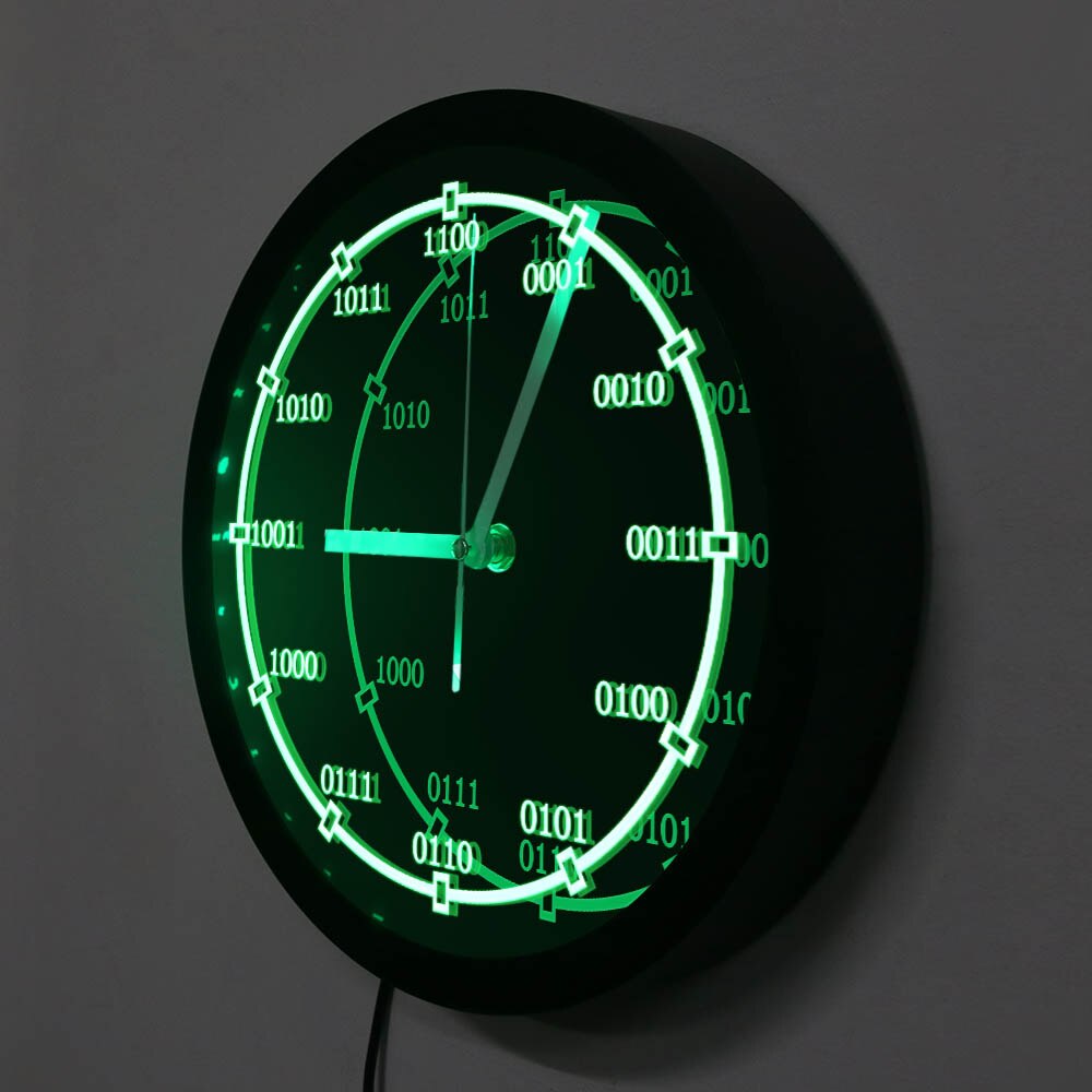 Reloj de pared decorativo de código binario para profesores, pulsera de pared con luz LED de fondo, señal de neón, LED, números de matemáticas, Equation, educativos