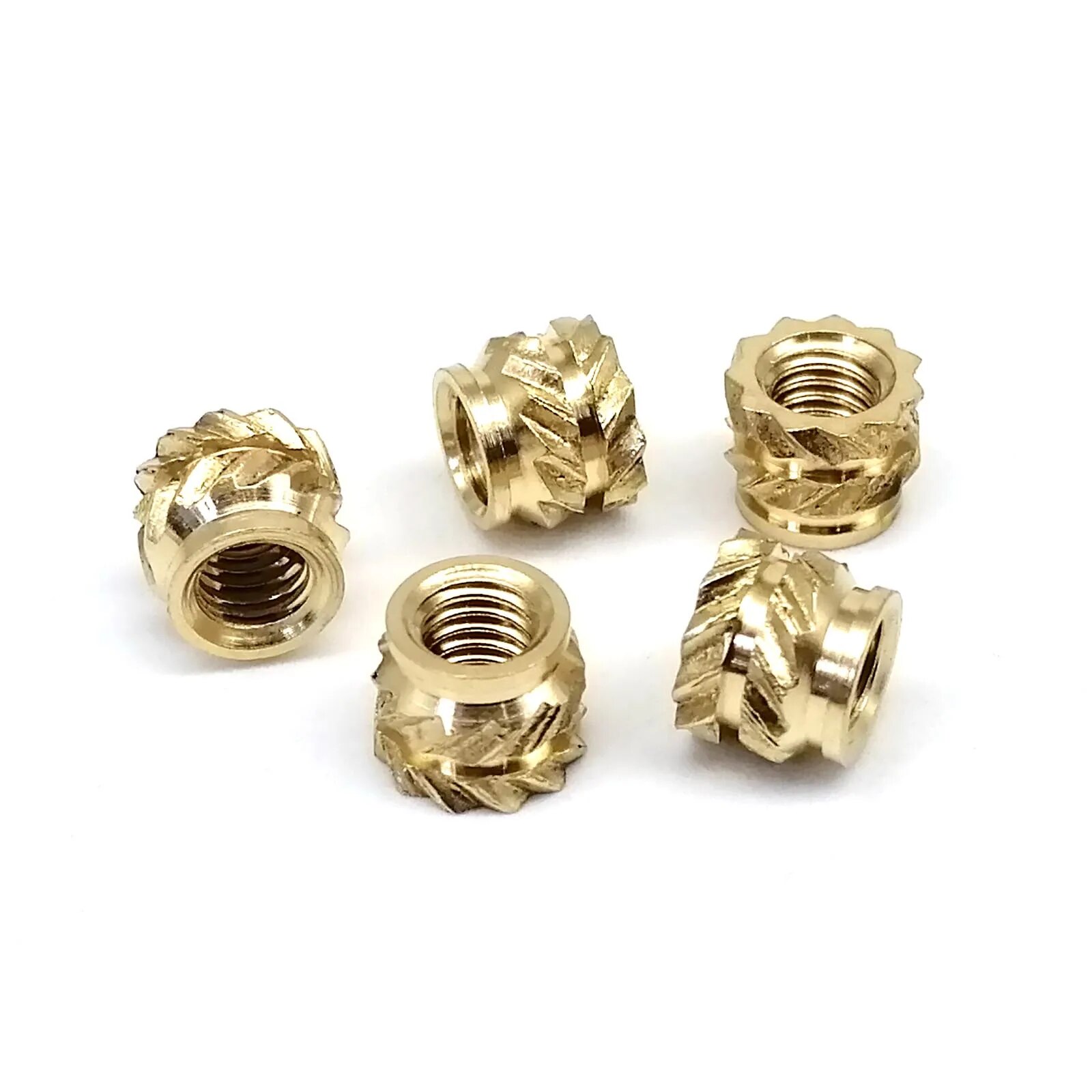50/100pcs M1.6 M2 M2.5 M3 M4 Solid Brass Copper Embed Insert Nut for Melt Heat Injection Molding Double Twill Knurled Thread