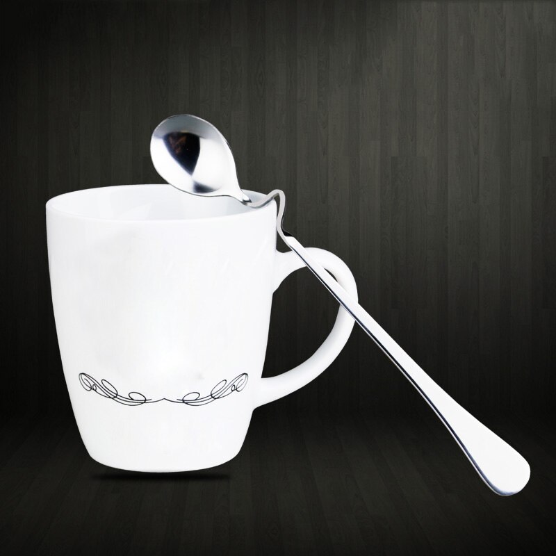 BalleenShiny-cucharas de mango largo y suspensión de acero inoxidable, cucharón de condimentos, cuchara de torsión colgante, taza de café y postre