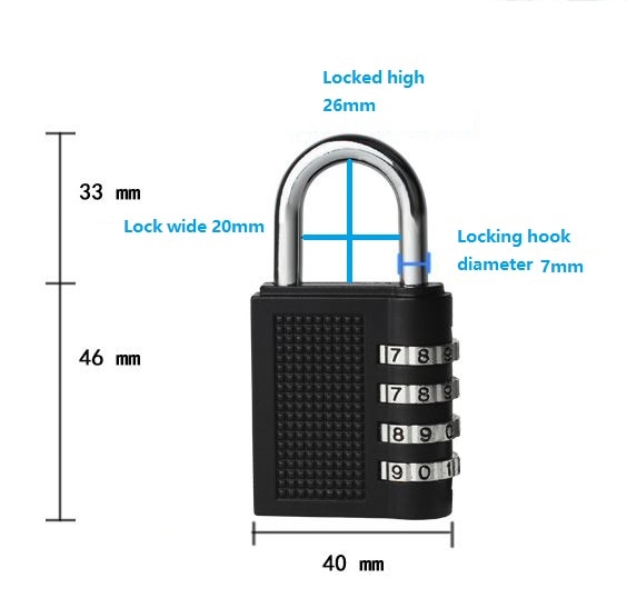 2 stk 4 dial cifre adgangskodelås kodet lås zinklegering sikkerhedslås kuffert bagage kodet lås skab skab skab hængelås