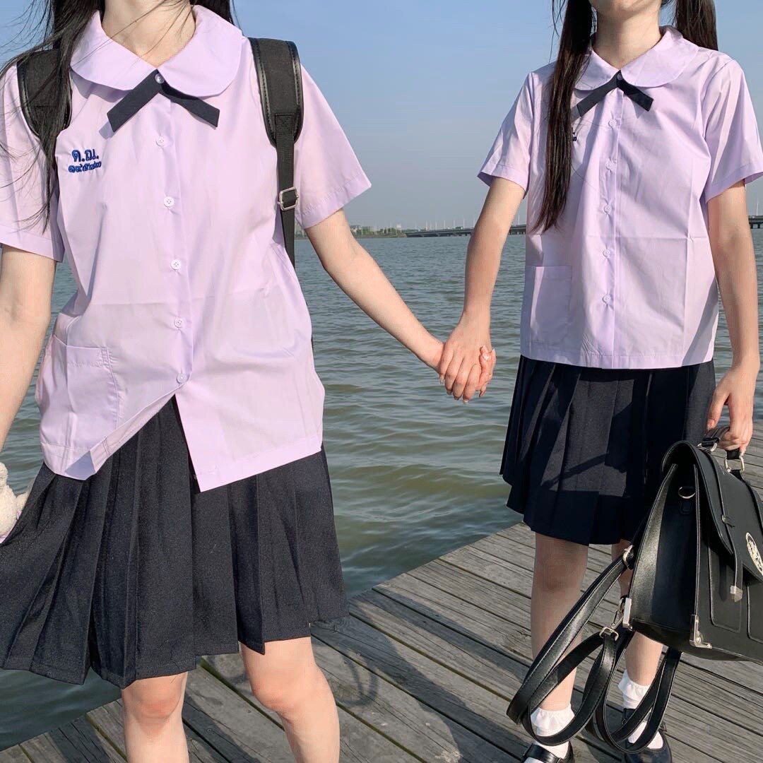 Uniforme de Escuela Japonesa para mujer, traje de Sailor, Falda plisada de cintura alta, Jk, traje informal de manga corta con lazo