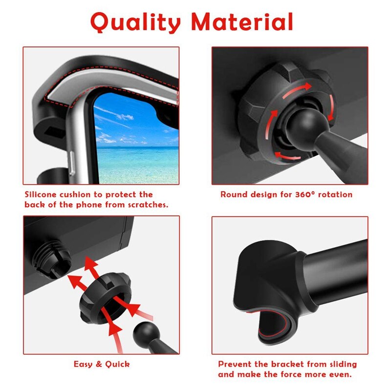 Auto hoofdsteun houder, universele 360 ° draaibare verstelbare auto achterbank houder tablet hoofdsteun houder voor 4-11 inch tablets mobiele telefoon