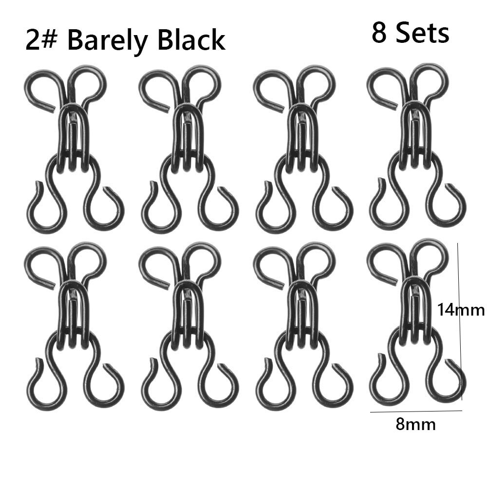 8 Sets Mini Metal Buckle DIY Doll Belt Buckles Invisible Buttons for 1/6 Doll Bags Clothes Sewing Accessories 11/14/16/18mm: Barely Black 14mm