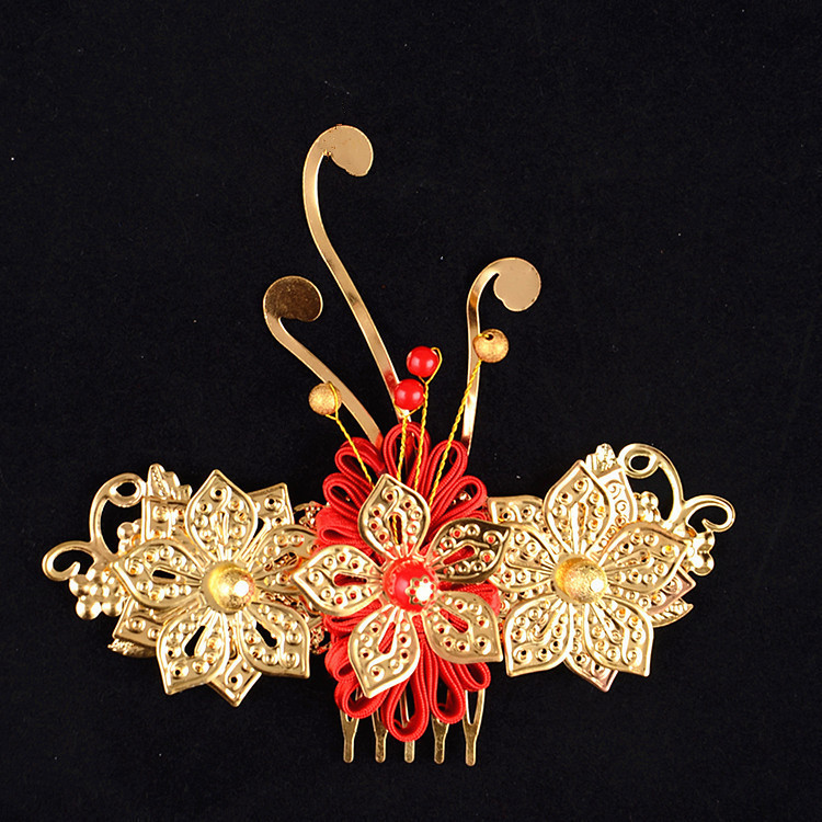 AINILIDAN Bride Tiara Golden Hair Combs Chinese Style Wedding Hair Accessories Small Phoenix Coronet Bridal Crown Forehead: No. 13