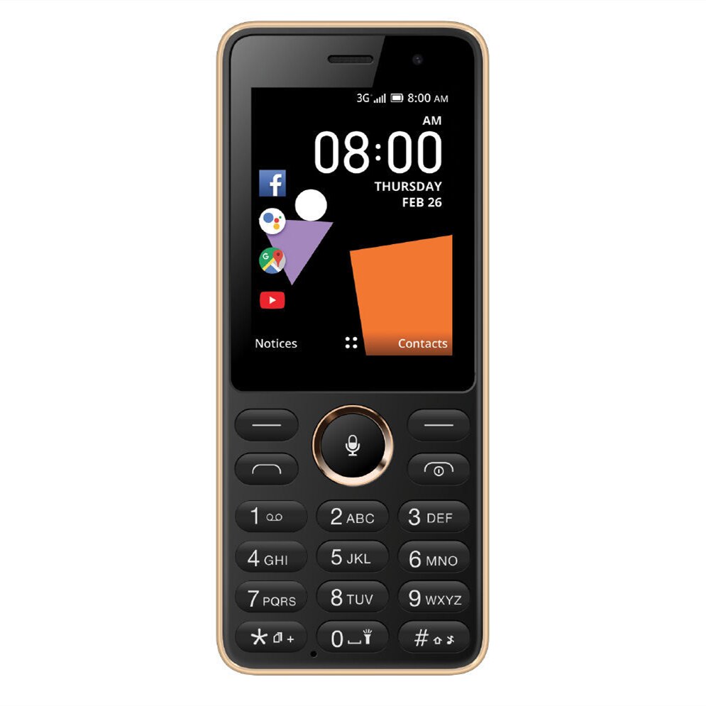 Sanza Orange 3G WCDMA SmartPhone 256MB RAM 512MB ROM 2.4" Push Button Unisoc SC7731E Dual Core Kai OS WiFi 2000MAH Mobile Phone: Orange ADD 32GB TF