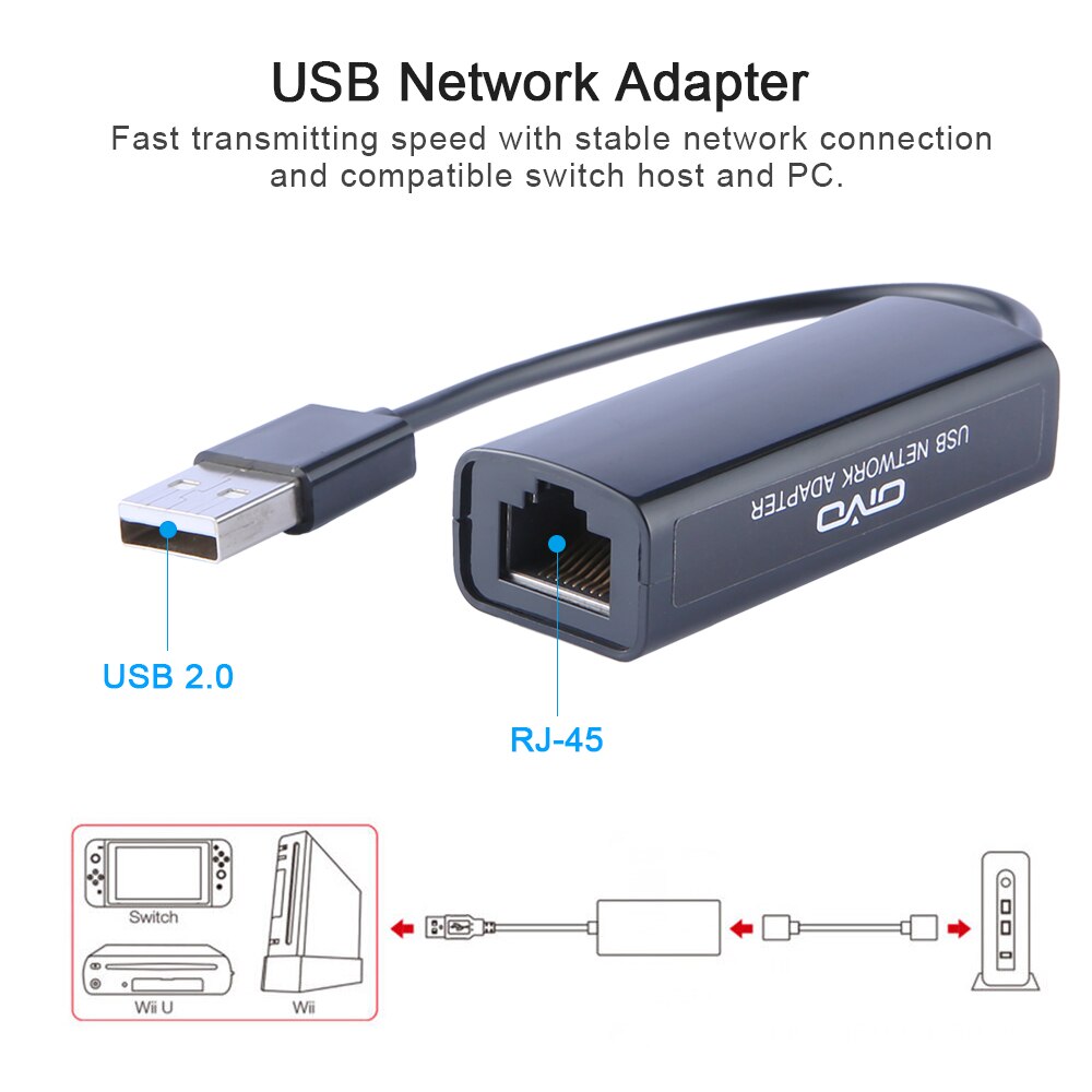 OIVO – adaptateur de jeu vidéo, connexion IV-SW037, carte réseau USB, pour Nintendo Switch, connecteur