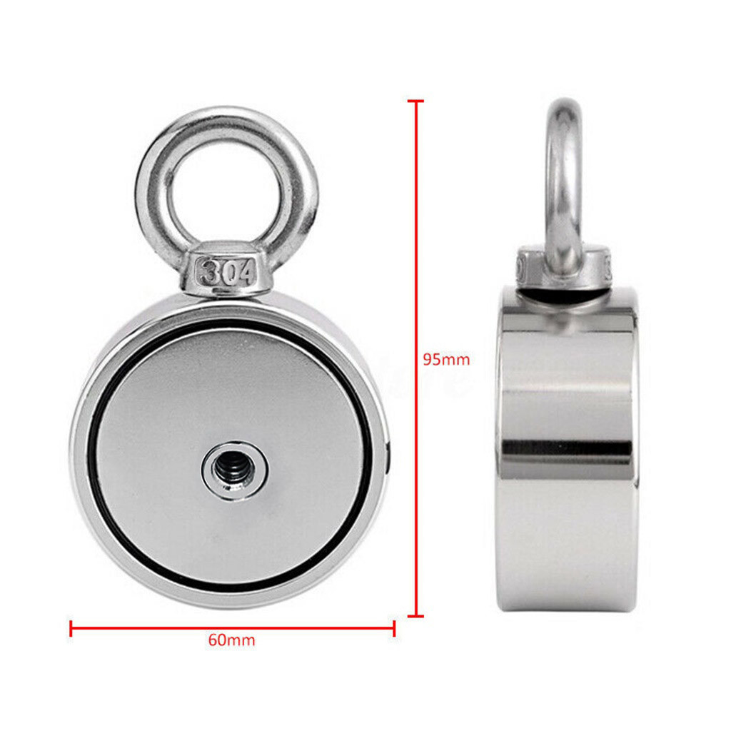 200/300/500KG Double Side Neodymium Metal Magnet Detector Fishing Kit+10M Rope key hanger magnetic magnetic hanger kitchen