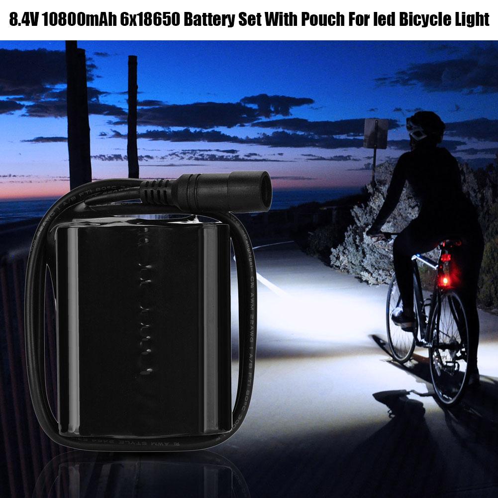 10800 mah 6*18650 8.4v genopladeligt batteri cykel fyrlys cykel lys powerfor xml xm-l u2 t6 cykel lamper