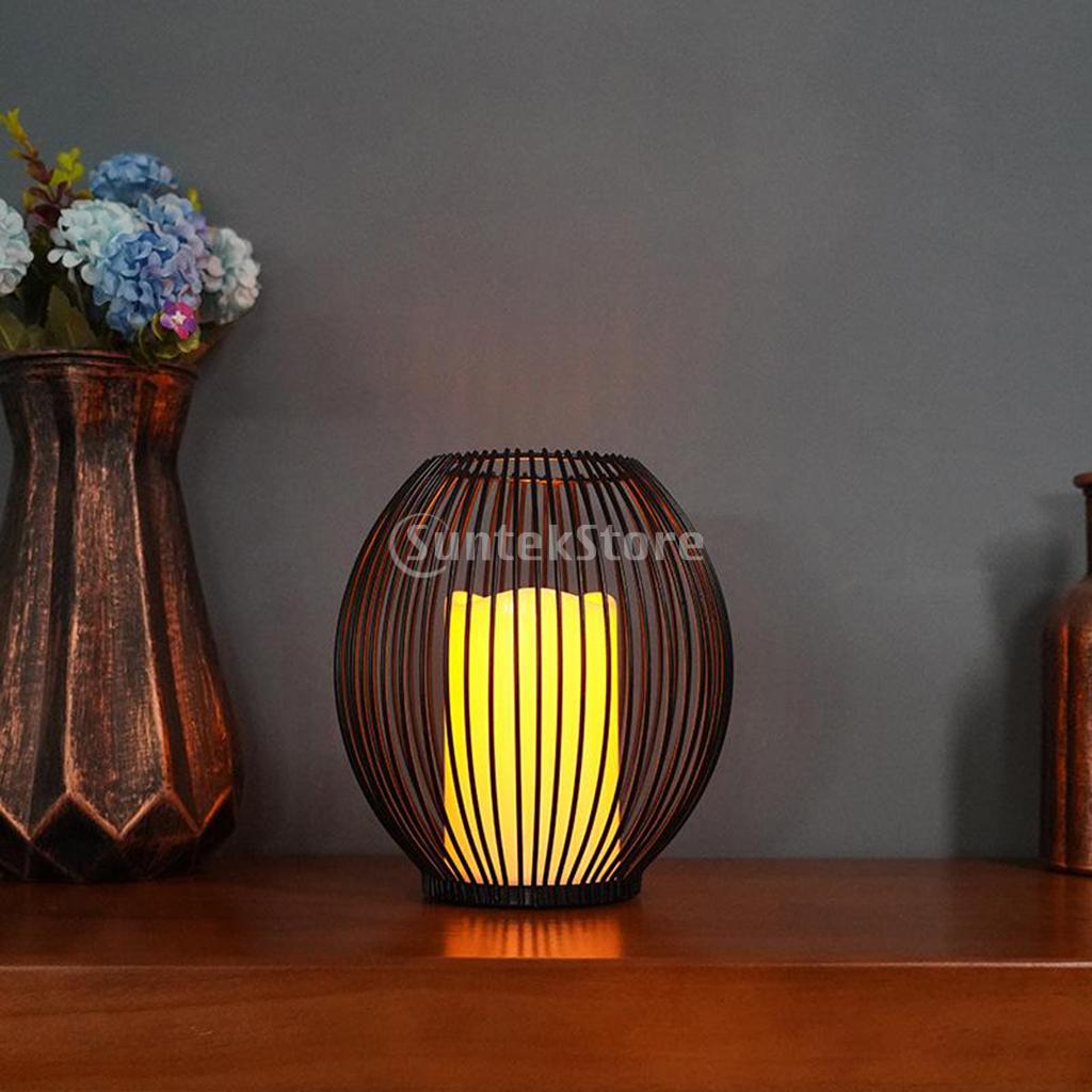 2/3pcs Iron Lantern Wire Tealight Candle Holder LED Candle for Wedding Decor