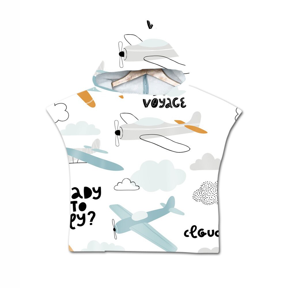 Microfiber Gedrukt Kids Strand Poncho Handdoek Outdoor Kind Wetsuit Veranderende Gewaden Met Mantel Quick Dry Hooded Badhanddoeken 60*80Cm: 20