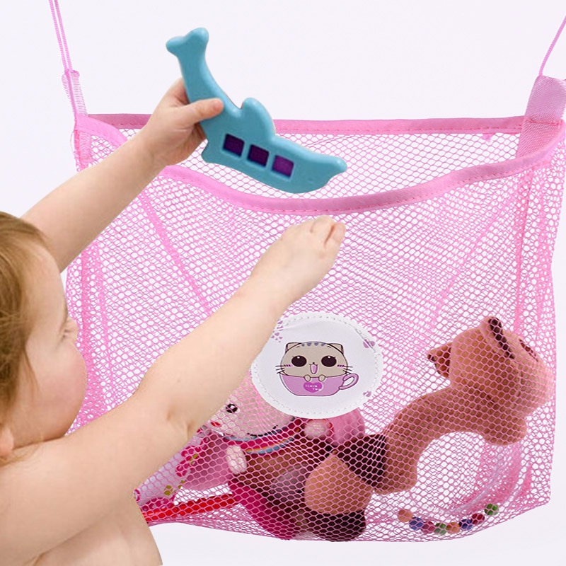 Baby bad nett sug lagring sammenleggbar hengende nett nett bag spedbarn bad badekar leker barn lagring bad tilbehør