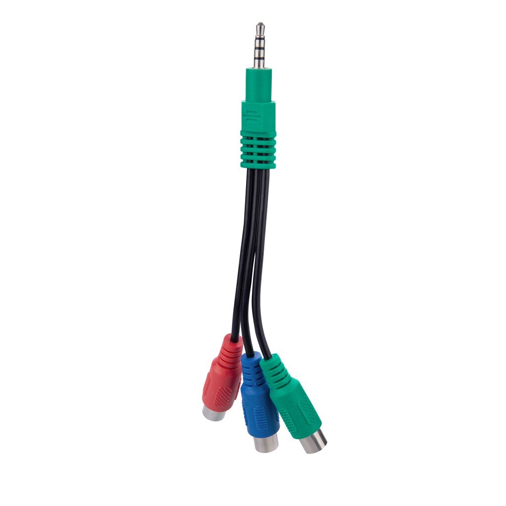 Hiperdea 4- pole aux 3.5mm mann til komponent ypbpr 3 rca hunn adapter videokabel grønn blå rød 3- rca ekstern linje for samsung