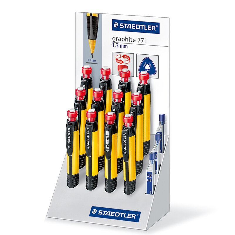 STAEDTLER 771 portaminas lápices mecánicos de dibujo suministros de oficina lápiz triángulo varilla con goma de borrar 1,3mm