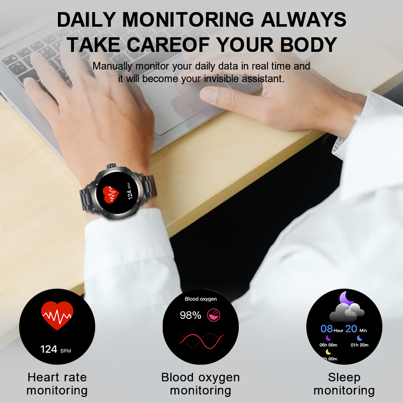 Inteligentny zegarek z słuchawkami 2 w 1 Słuchawki Bluetooth Inteligentny zegarek zdatność naganiacz zwierza z monitorowaniem tętna i tlenu my krwi Zegarek sportowy