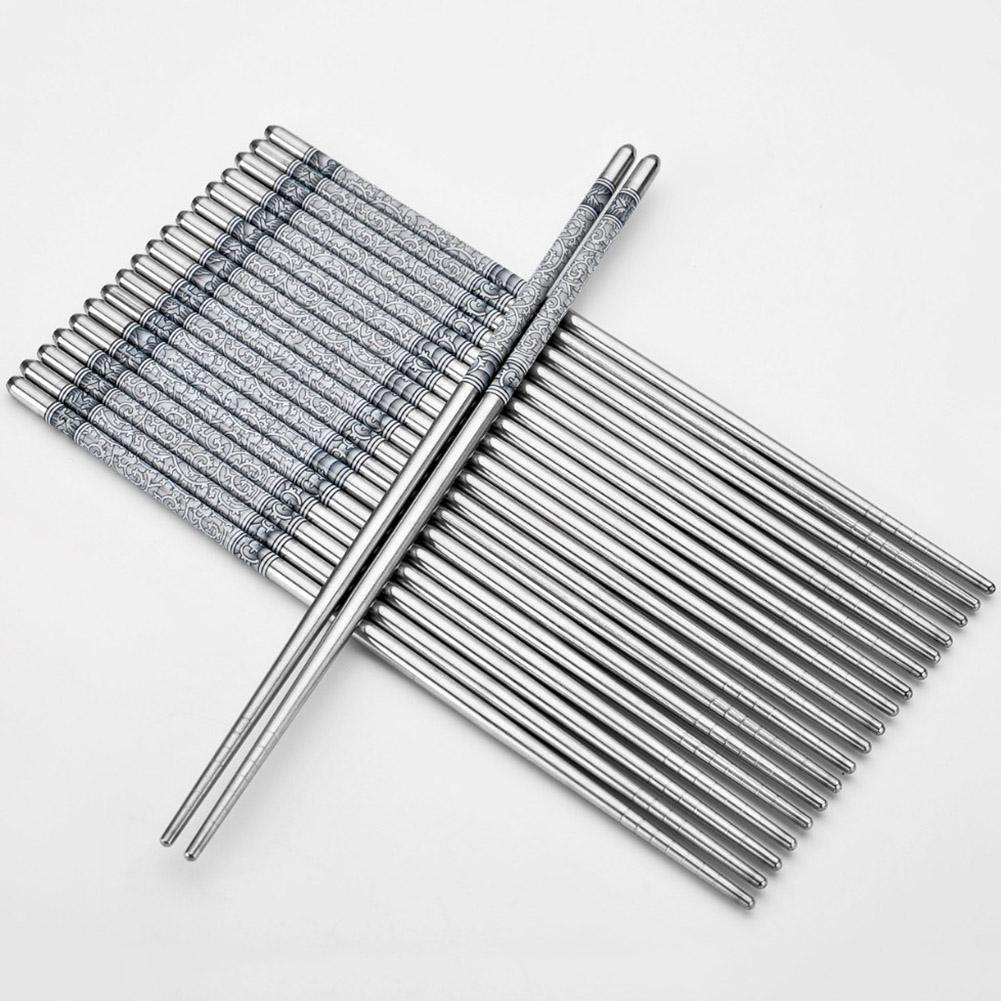 1Pairs Steel Chopsticks Food Stick Portable Kitchen Tableware Chop Sticks Set Assorted Home