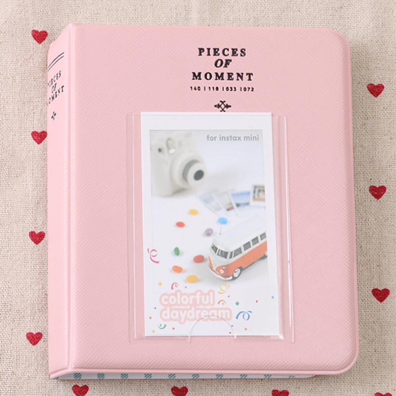 Prijs 64 Compartimenten mooie fotoalbum voor Instax Mini 7s 8 25 50s 90 Naam Card Credit kaart: Pink