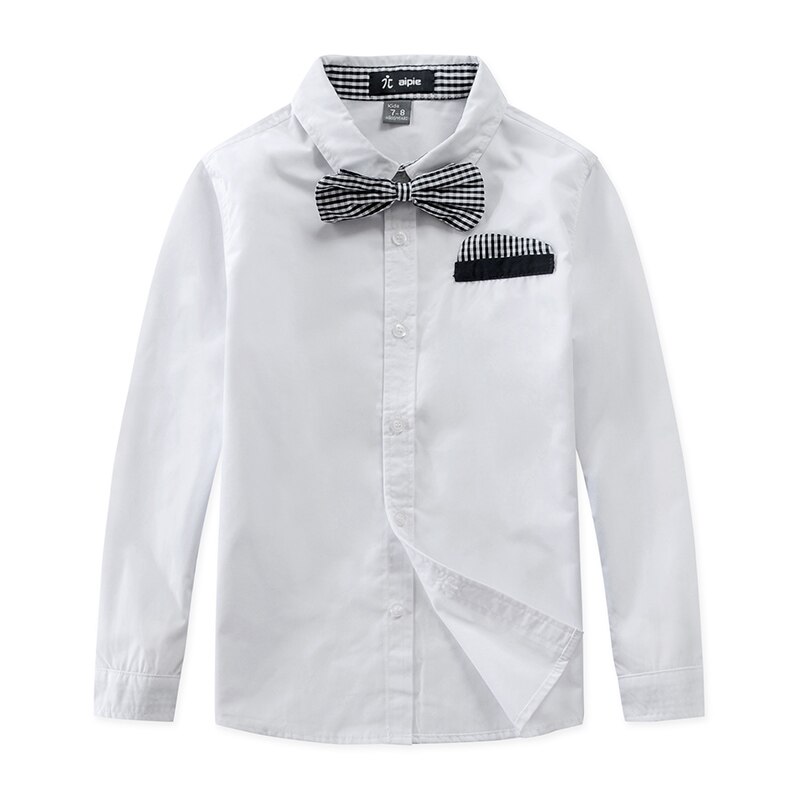 Chemises en Satin pour enfants, couleur unie, 100% coton, bonne , vêtements pour garçons: White / 7T