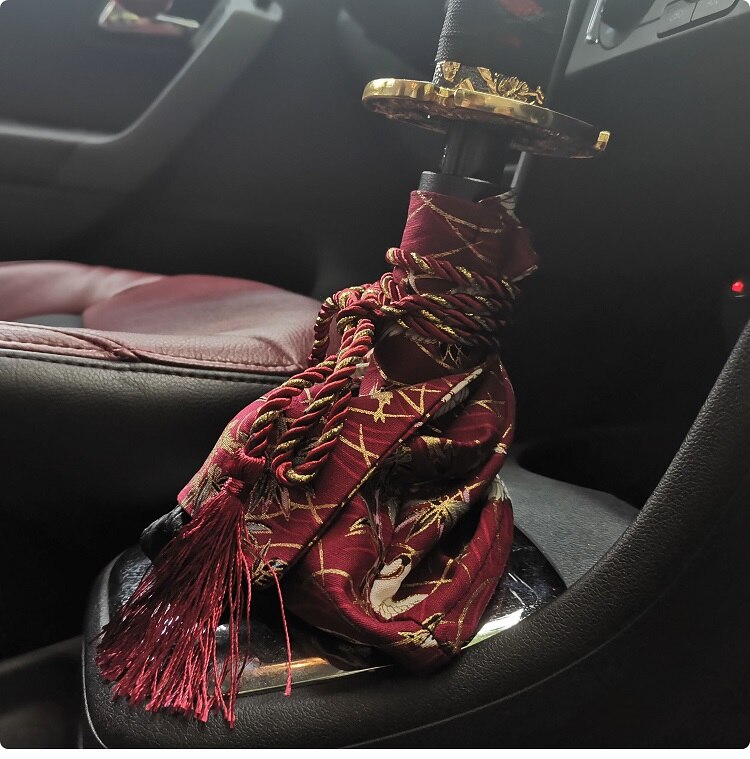 Jdm Car Modification Japanese Style Bushido Shift Boot Stick Head Gear Cover Handlebar Universal Lever: red Crane