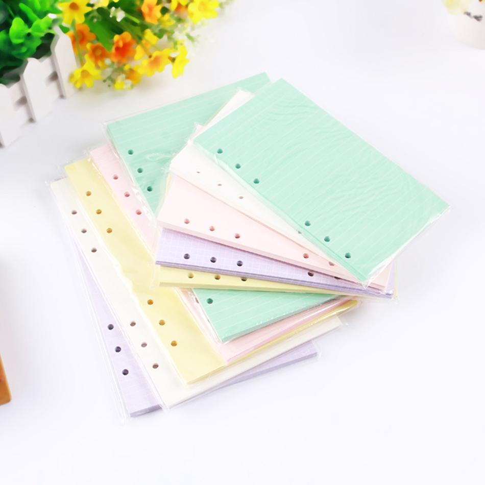 Notebook Accessories A5 A6 Solid Color Planner Inners Filler Papers 40 sheet/ Set Notebook Paper School Supplies Notebooks