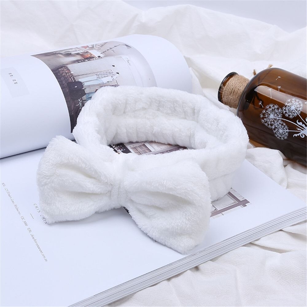 Bandeau cosmétique croisé en molleton de corail pour femems, pour laver le visage, masque de bain, pour cheveux, turban doux et élastique, accessoires de maquillage, pour cheveux