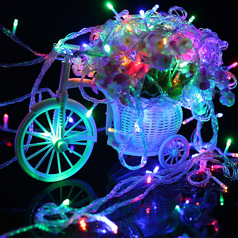 Tsleen fairy light string 10/20m 100 white festival led lysende lys vanntett firefly bryllup stripe rgb/warm 220v: Fargerik / 220v eu 20m