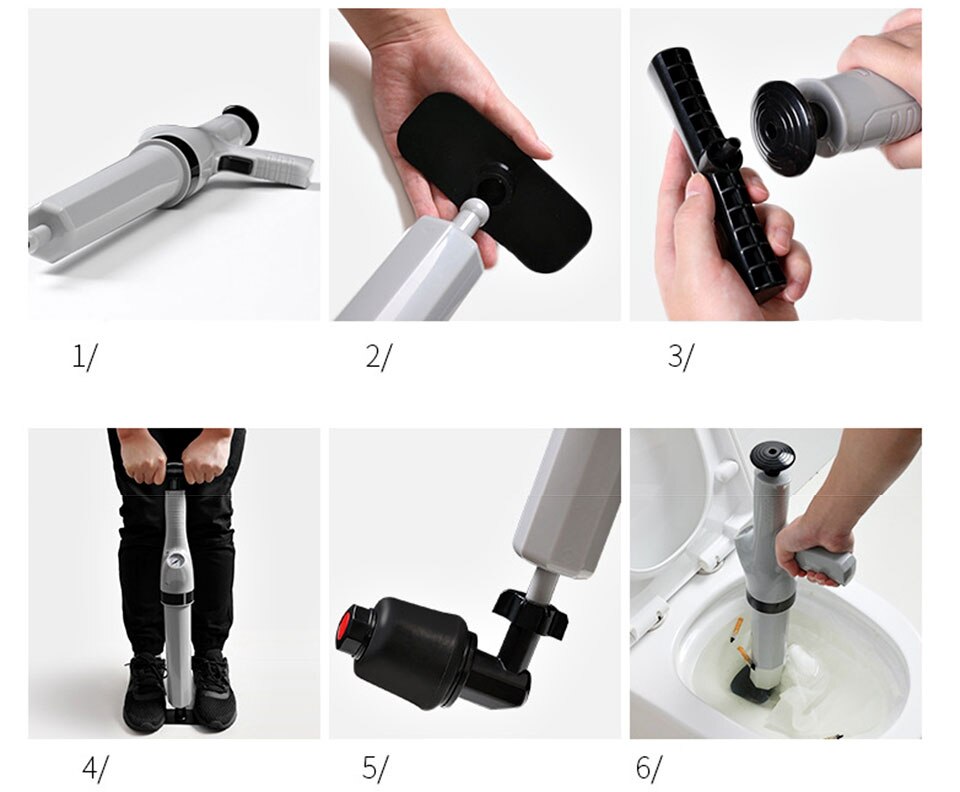 Air Power Drain Blaster Gun - Handmatige Gootsteen Ontstopper - Hoge Druk Toilet Reiniger Pomp - Eco-Vriendelijk Badkamer Gereedschap
