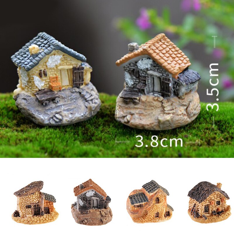 Micro Dorp Steen Huizen Miniatuur Tuinieren Landschap Diy Bonsai Ambachten Bureau Ornamenten Accessoires Voor Tuin Decor J